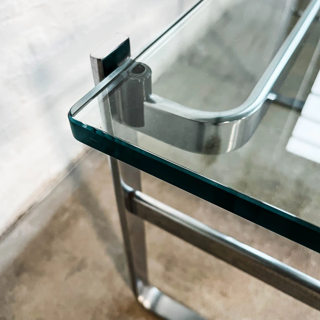 Walter Knoll - Fabricius Side Table - Glas/Mattchrom - Preben Fabricius - guter gebrauchter Zustand - Image 7