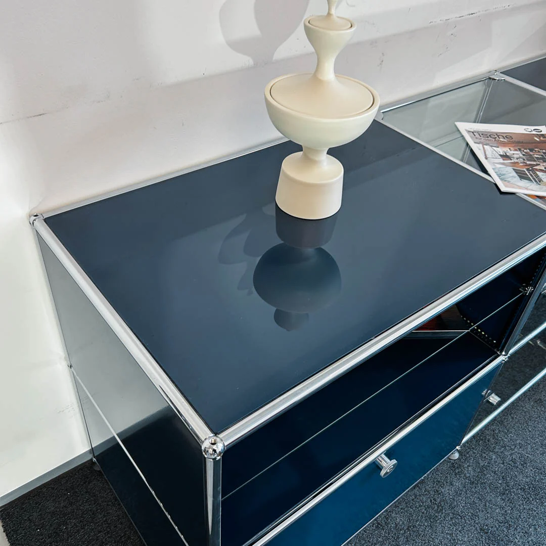 USM Haller - Sideboard/Vitrine - stahlblau - Glas - gebrauchter TOP Zustand - Image 6