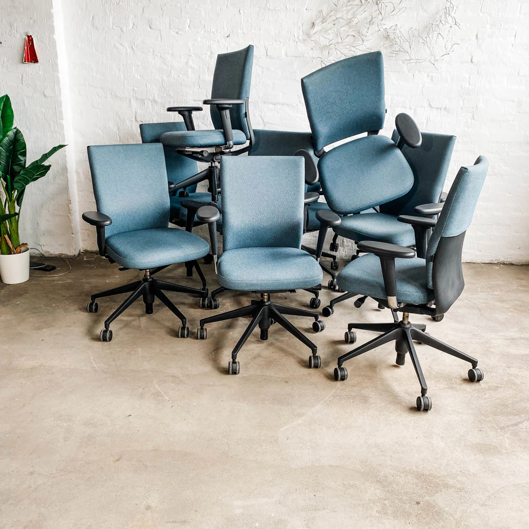 10er Set - Vitra -  ID Soft - Bürodrehstuhl - eisblau/schwarz - Antonio Citterio - sehr guter gebrauchter Zustand - Image 3