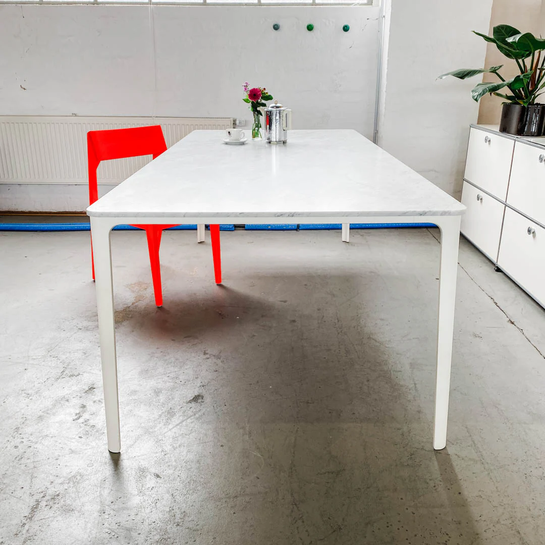Vitra - Plate Dining Table - Tisch - Marmor weiß - Jasper Morrison - 220 x 100 cm - sehr guter gebrauchter Zustand - Image 4